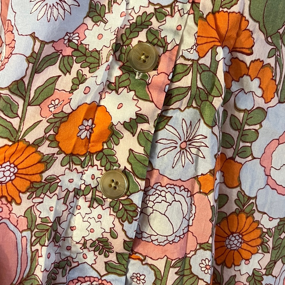 Talbots Floral A-Line Skirt - Orange and Pink - Picture 3 of 6